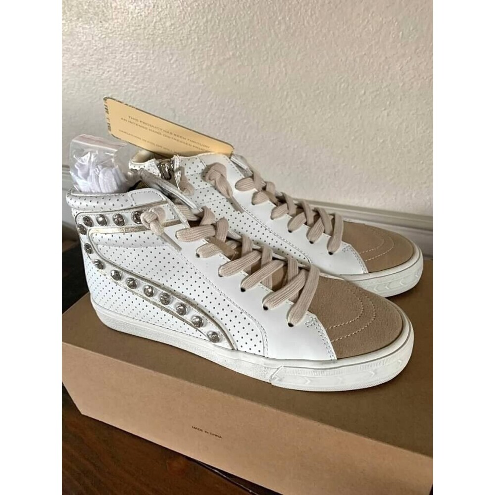 Women's Vintage Havana Excel Studded  High Top Sneaker White Multi SZ 7&8-NEW